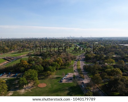 Aerial view of Houston residential area