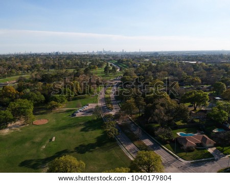Aerial view of Houston residential area