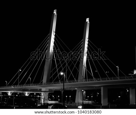 Beautiful Night photograph taken at the 6th street viaduct in Milwaukee Wisconsin. The lights in the night give it a very abstract look.