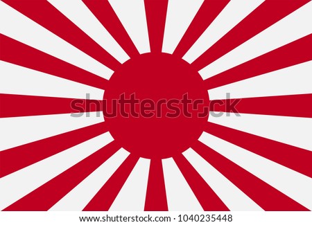 Rising Sun Flag of Japan vector eps10 Royalty-Free Stock Photo #1040235448