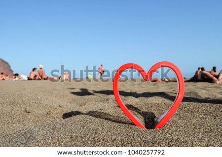 Photo Picture of an Heart on the Sand Beach