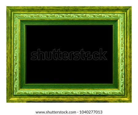 Antique green frame isolated on the white background