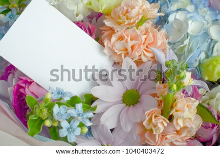 message in a bouquet of flowers
