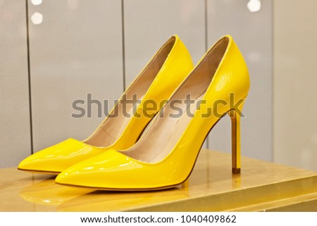 perfect yellow shoes Royalty-Free Stock Photo #1040409862