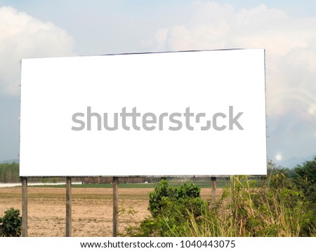Blank  billboard on blue sky background for new asvertisement;