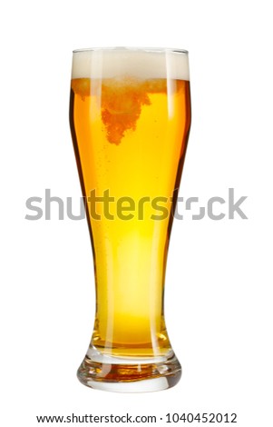 glass of beer isolated on white background
