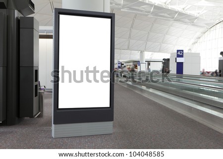 Blank Billboard in airport, shot in asia
