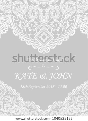 wedding invitation with lace vector illustration