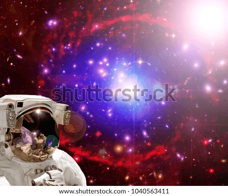 Astronaut and deep space. Science theme.  The elements of this image furnished by NASA.
