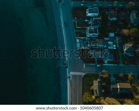 Aerial photo of the coast and the ocean