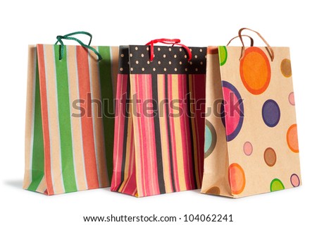 shopping bags isolated on white background