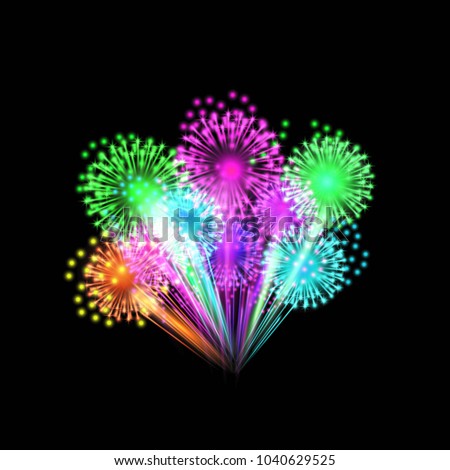 colorful fireworks on a black background