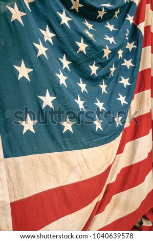 united states flag shown as texture and shadow