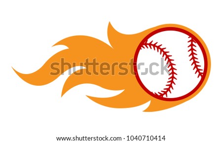 Vector illustration of baseball ball with simple flame shape. Ideal for sticker, decal, sport logo and any kind of decoration.