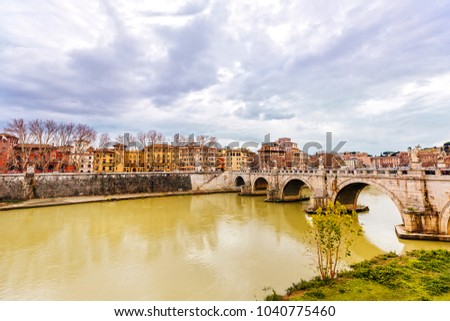 View of Tiber River, Rome, Italy