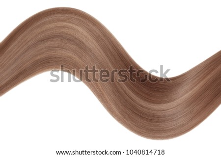 Brown hair wave isolated on white background