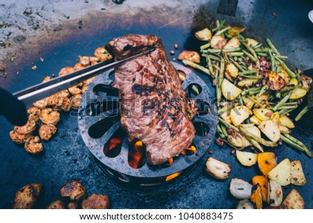 Feuerplatte cooking flame grilled