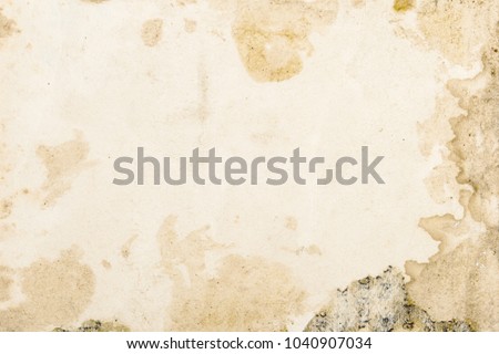 Vintage and antique background frame art concept. Front view of blank old aged dirty photo paper texture with stains and scratches. Detailed closeup studio shot. Royalty-Free Stock Photo #1040907034