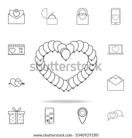 caterpillar in the shape of heart icon. Set of Love element icons. Premium quality graphic design. Signs, outline symbols collection icon for websites, web design, mobile app on white background