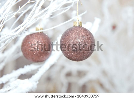 Close up photo of Christmas decor with pine tree nut and baubles