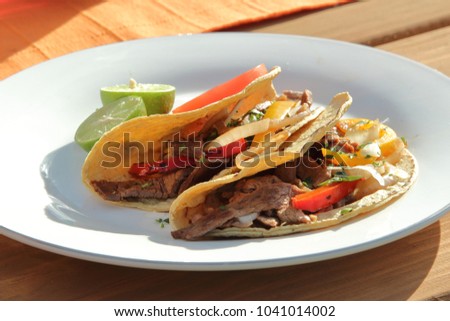 Taco meat with onions and peppers