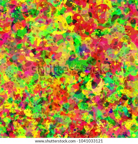 Green, yellow and red splatter seamless texture. Abstract vector background for web page, banners backdrop, fabric, home decor, wrapping