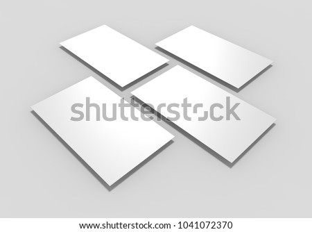 white rectangles field for web site design and Smartphone screen app interface mockup isolated on light grey background, 3d illustration.   