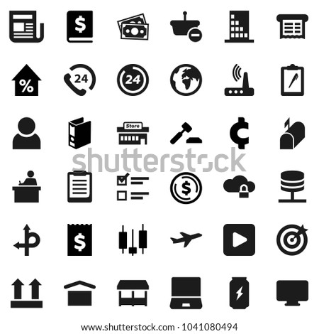 Flat vector icon set - student vector, clipboard, exam, dollar coin, japanese candle, percent growth, auction, annual report, receipt, binder, cent sign, enegry drink, route, earth, plane, money