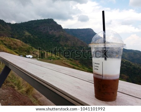 coffee shop on mountain.
