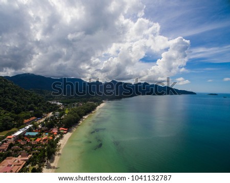 Beautiful tropical viewpoint scenery of White Sands Beach, Koh Chang, Trat, Thailand.