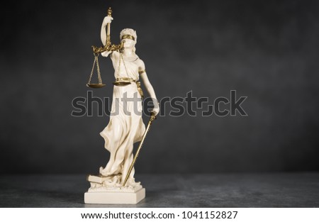  Law and Justice concept. Gray stone background, 