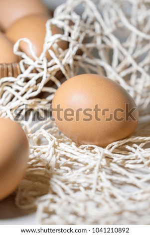 The fresh egg combination on the table