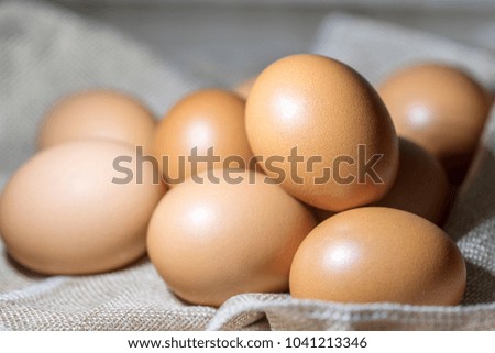 The fresh egg combination on the table