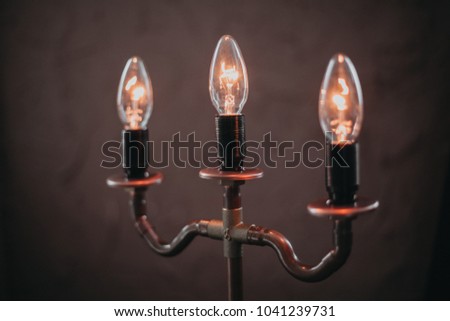 Floor lamp with three lamps