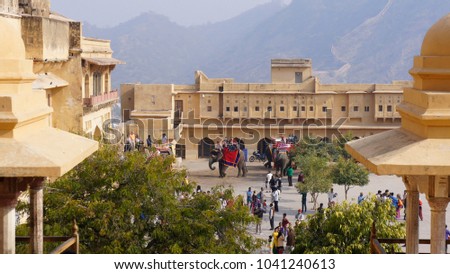 North India, District Jaipur, in the courtyard of Fort Amber