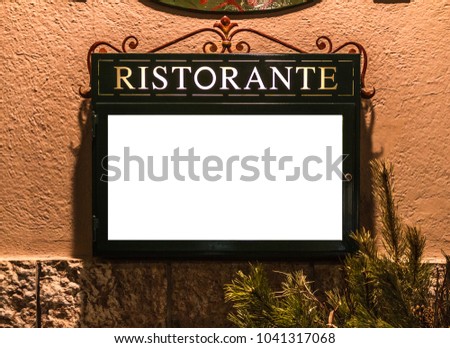 Italian Resturant Outside Menu Mockup