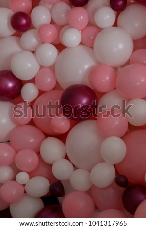 background texture balloons. wall of balloons. pink and white Sharira
