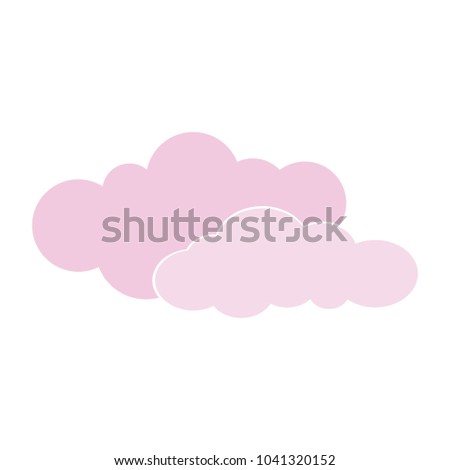 Clouds vector illustration soft pink