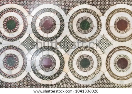 Mosaic with abstract geometric pattern, background, texture