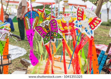 Thai paper kite draw a animal cartoon pattern Sold in the market
