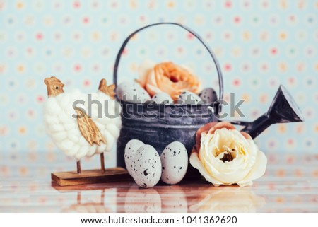 Vintage style Easter background with pastel colors. 