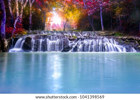 Landscape photo,Namtok Sam Lan Waterfall , beautiful waterfall in Thailand