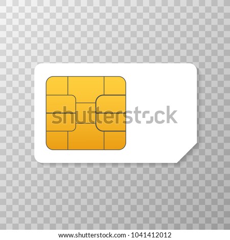 Vector Mobile Cellular Phone Sim Card Chip Isolated on Background. Vector stock illustration. Royalty-Free Stock Photo #1041412012