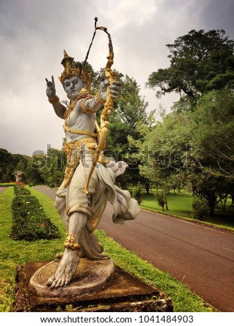 Statue on Bali Botanical Garden, Indonesia.