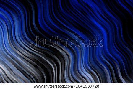 Dark BLUE vector background with bent lines. Modern gradient abstract illustration with bandy lines. Marble style for your business design.