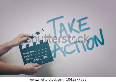 Movie clapper board. Movie production and cinema concept.