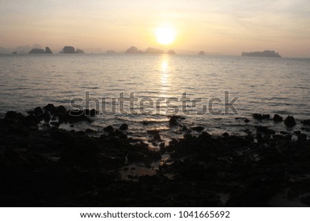Blur of Background Sky & Sunrise, Koh Yao Noi, Phang Nga, Thailand
