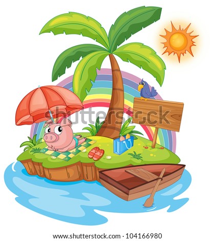 illustration of a pig sun baking - EPS VECTOR format also available in my portfolio.