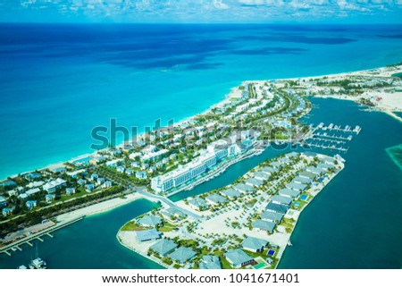 Aerial view Bimini island, Bahamas  Royalty-Free Stock Photo #1041671401