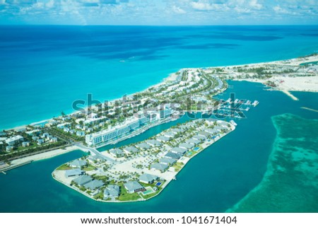 Aerial view Bimini island, Bahamas  Royalty-Free Stock Photo #1041671404